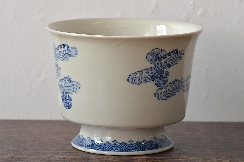 明治〜大正　染付杯洗(深皿、深鉢、盃洗)(R-045315)