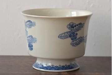 明治〜大正　染付杯洗(深皿、深鉢、盃洗)(R-045315)