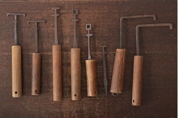 明治期　蔵の鍵8点(錠前、土蔵、かぎ、時代物)(R-045318)