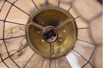 ヴィンテージ照明　イギリスビンテージ　空間をおしゃれに彩るステンドグラスのペンダントライト(吊り下げ照明、天井照明)(R-045332)
