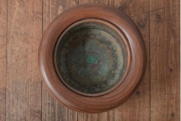 アンティーク雑貨　壱壱○　くっきりとした木目が目を引く桐火鉢(木製火鉢、鉢カバー)(R-045344)