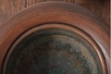 アンティーク雑貨　壱壱○　くっきりとした木目が目を引く桐火鉢(木製火鉢、鉢カバー)(R-045344)
