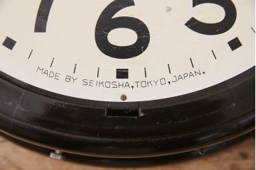 アンティーク時計　昭和初期　SEIKOSHA(精工舎、セイコー)　14DAY　ゼンマイ式　レトロなトーマス型掛け時計(丸型掛時計、壁掛け時計、柱時計、振り子時計)(R-045347)