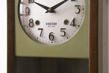 アンティーク時計　昭和中期　EIKEISHA(栄計舎)　30DAY　ゼンマイ式　SUPER DELUXE　レトロポップな振り子時計(柱時計、壁掛け時計)(R-045348)