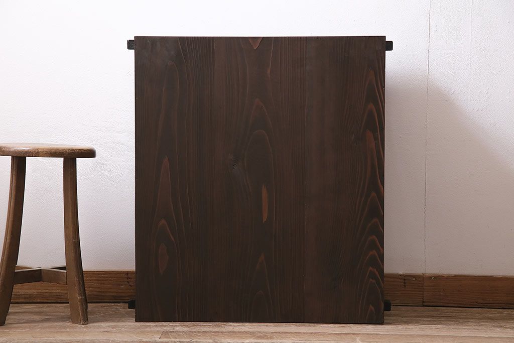 アンティーク家具　大正期　引き出し付き　小ぶりサイズ!和の雰囲気漂う戸棚(ガラスキャビネット、収納棚)(R-045351)