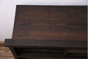 アンティーク家具　大正期　引き出し付き　小ぶりサイズ!和の雰囲気漂う戸棚(ガラスキャビネット、収納棚)(R-045351)