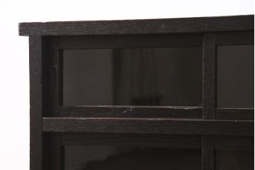 アンティーク家具　大正期　引き出し付き　小ぶりサイズ!和の雰囲気漂う戸棚(ガラスキャビネット、収納棚)(R-045351)