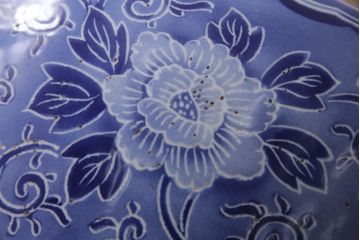 アンティーク雑貨　昭和初期　草花の図が空間を彩る瀬戸火鉢(鉢カバー)(R-045354)
