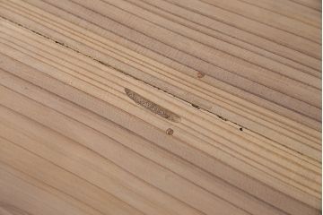 レトロ家具　和製アンティーク　ストリップド(剥離)　レトロガラスとモールガラスが目を惹く戸棚(ガラス戸棚、キャビネット、収納棚)(R-045356)