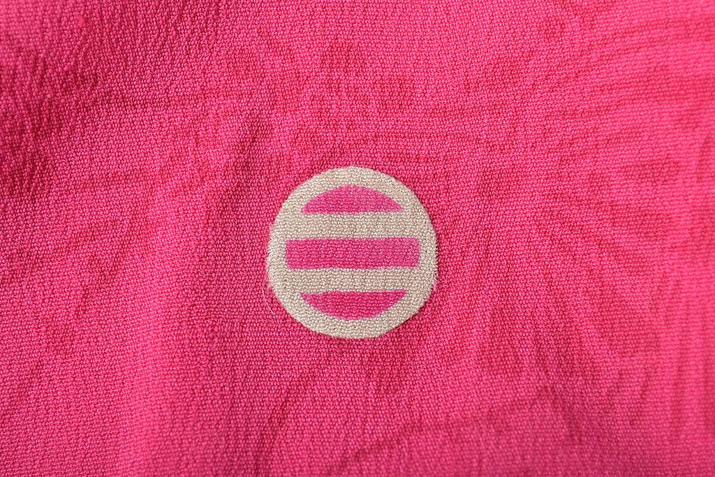 昭和初期　折鶴に花　錦紗縮緬　子供着物(正絹、古布)(R-045365)