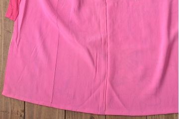 昭和初期　折鶴に花　錦紗縮緬　子供着物(正絹、古布)(R-045365)