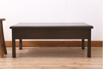 アンティーク家具　昭和初期　ナラ材　大正ロマン薫る文机(座机、ローテーブル)(R-045377)