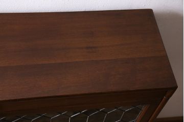 アンティーク家具　イギリスアンティーク　マホガニー材　ステンドグラス入り　気品漂うスタッキングブックケース(本箱)(R-045381)