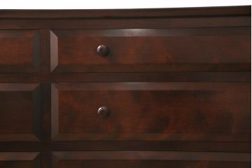 中古　松本民芸家具　シックな雰囲気が魅力の#E-33型ローチェスト凸面(ローボード、引き出し、テレビボード)(定価約40万)(R-045382)