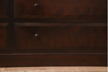 中古　松本民芸家具　シックな雰囲気が魅力の#E-33型ローチェスト凸面(ローボード、引き出し、テレビボード)(定価約40万)(R-045382)