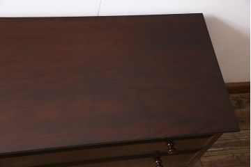 中古　松本民芸家具　シックな雰囲気が魅力の#E-33型ローチェスト凸面(ローボード、引き出し、テレビボード)(定価約40万)(R-045382)