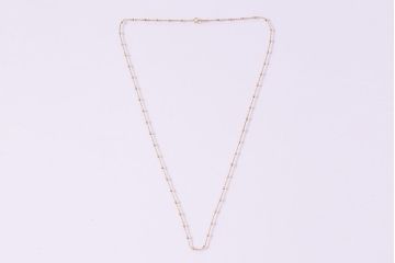 ヴィンテージアクセサリー　K18　多面カットのゴールドチェーンネックレス(ビンテージ)(R-045389)