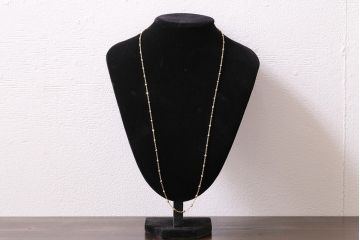 ヴィンテージアクセサリー　K18　多面カットのゴールドチェーンネックレス(ビンテージ)(R-045389)