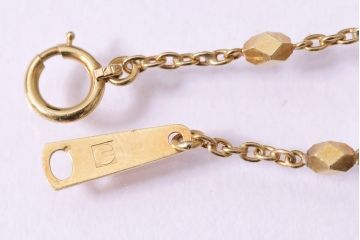 ヴィンテージアクセサリー　K18　多面カットのゴールドチェーンネックレス(ビンテージ)(R-045389)