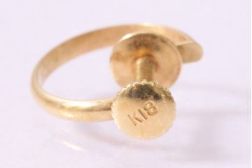 ヴィンテージアクセサリー　K18　ゴールド　シンプルでおしゃれなビンテージイヤリング(R-045393)
