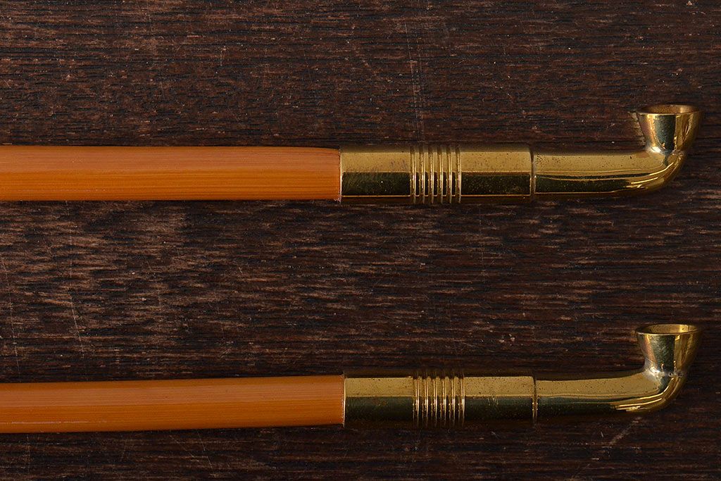 木村清斎　即中斎好写煙管一双　木村清五郎(清雲)　如心斎好写南鐐煙管一双　2点セット(R-045402)