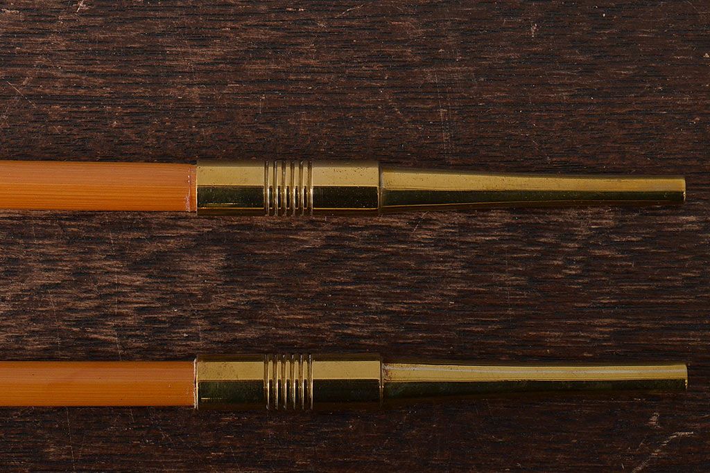 木村清斎　即中斎好写煙管一双　木村清五郎(清雲)　如心斎好写南鐐煙管一双　2点セット(R-045402)