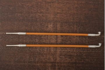 木村清斎　即中斎好写煙管一双　木村清五郎(清雲)　如心斎好写南鐐煙管一双　2点セット(R-045402)