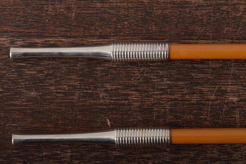 木村清斎　即中斎好写煙管一双　木村清五郎(清雲)　如心斎好写南鐐煙管一双　2点セット(R-045402)