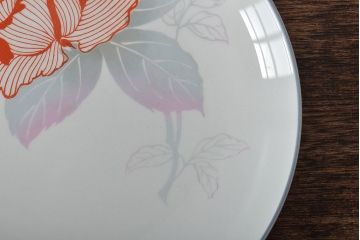 戦前　東洋陶器　薔薇柄　ケーキ皿6枚(TOTO、バラ、プレート)(R-045403)