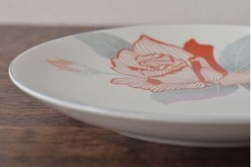 戦前　東洋陶器　薔薇柄　ケーキ皿6枚(TOTO、バラ、プレート)(R-045403)