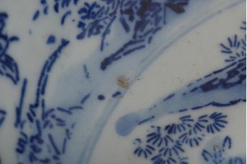 明治〜大正　鯛に海老　図変わり　印判　深鉢(深皿、和食器)(R-045405)