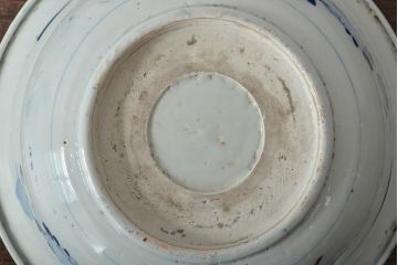 明治〜大正　鯛に海老　図変わり　印判　深鉢(深皿、和食器)(R-045405)