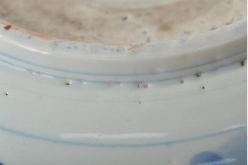 明治〜大正　鯛に海老　図変わり　印判　深鉢(深皿、和食器)(R-045405)