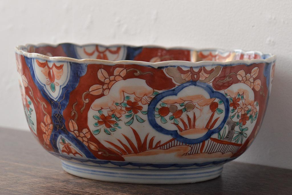 明治期 伊万里焼 深皿 藍 明治期 伊万里焼 深皿 藍 明治期 伊万里焼 深皿 藍 骨董 伊万里