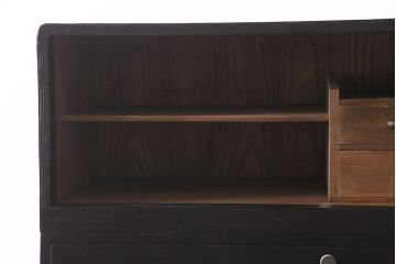 中古　引き戸リメイク　月とうさぎの丸窓が風情漂う加茂総桐箪笥(総桐たんす、衣装箪笥、戸棚、和タンス(R-045409)