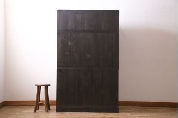 中古　引き戸リメイク　月とうさぎの丸窓が風情漂う加茂総桐箪笥(総桐たんす、衣装箪笥、戸棚、和タンス(R-045409)