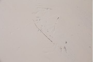 アンティーク家具　ペイント　昭和初期　アイボリーがあたたかな雰囲気を演出するガラス戸棚(キャビネット、戸棚、収納棚)(R-045419)