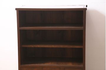 アンティーク家具　昭和初期　前面ケヤキ・ヒノキ材　組子格子が美しい水屋箪笥(収納棚、食器棚)(R-045420)