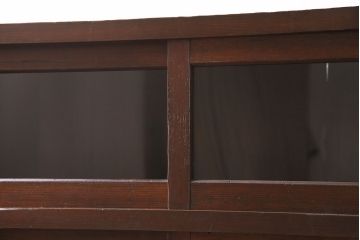 アンティーク家具　昭和初期　前面ケヤキ・ヒノキ材　組子格子が美しい水屋箪笥(収納棚、食器棚)(R-045420)