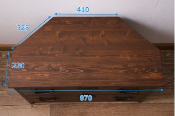 ラフジュ工房オリジナル　和製アンティーク　古金具取っ手リメイク　フラップダウン扉!テレビ周りに和の趣を添えるコーナーボード(テレビ台、キャビネット、収納棚)(R-045421)