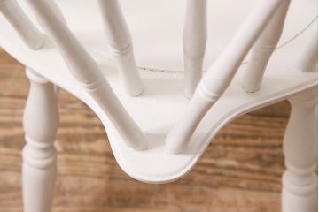 ヴィンテージ家具　当店ペイント　フレンチスタイルにもおすすめのダイニングチェア(ウィンザーチェア、椅子、アームレスチェア、ビンテージ、ウインザーチェア)(R-045473)