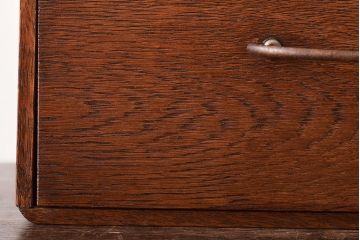 アンティーク家具　昭和レトロ　仕切り付き　シンプルなデザインの小引き出し(小物収納、小物入れ)(R-045477)