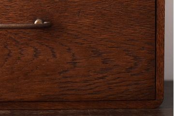 アンティーク家具　昭和レトロ　仕切り付き　シンプルなデザインの小引き出し(小物収納、小物入れ)(R-045477)