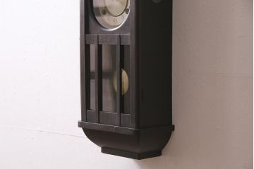 アンティーク時計　昭和初期　堀田時計店　トレードマークHO　電池式　大正ロマン香る掛け時計(柱時計、古時計)(R-045480)