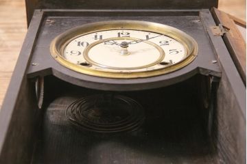 アンティーク時計　昭和初期　堀田時計店　トレードマークHO　電池式　大正ロマン香る掛け時計(柱時計、古時計)(R-045480)