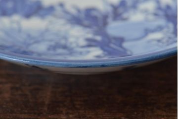 明治〜大正　其王軒豊吉製　柘榴文　染付皿5枚(中皿、和食器)(R-045488)