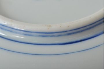 明治〜大正　其王軒豊吉製　柘榴文　染付皿5枚(中皿、和食器)(R-045488)