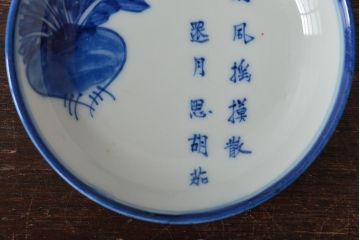 明治〜大正　蕪の図　染付小皿3枚(古染付、中国?)(R-045493)