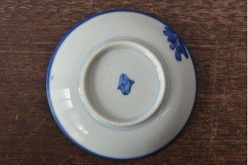 明治〜大正　蕪の図　染付小皿3枚(古染付、中国?)(R-045493)