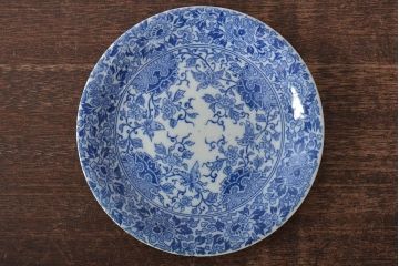 大正〜昭和初期　花蝶文6寸印判皿5枚(伊万里焼、和食器)(R-045495)